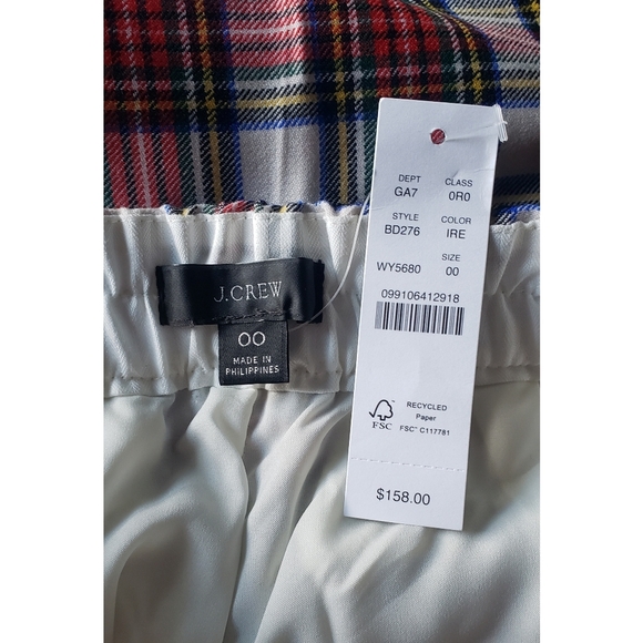 3. J.Crew Pull-on straight-leg bi-stretch wool pant in Snowy Stewart tartan - Picture 9 of 9